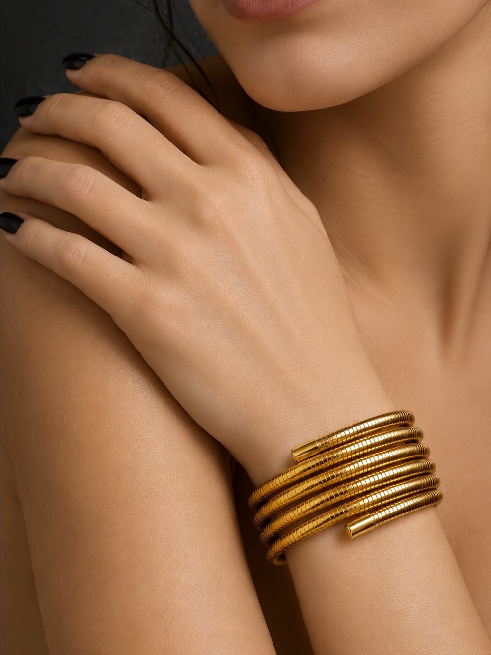 Gold Plated  Coil Wrap Bracelet